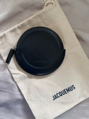 Jacquemus navy Round Leather Coin Pouch